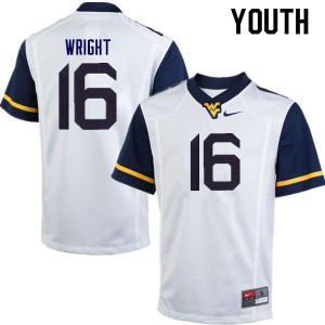 Youth Mountaineers #16 Winston Wright White NCAA Jersey 779674-866