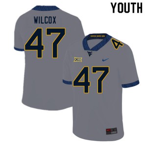 Youth WVU #47 Avery Wilcox Gray Football Jersey 887252-241