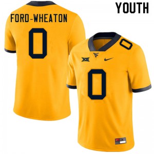 Youth West Virginia Mountaineers #0 Bryce Ford-Wheaton Gold Alumni Jersey 696004-303