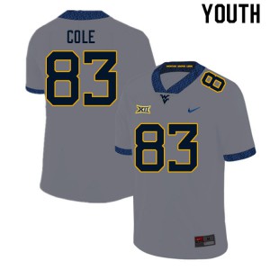 Youth West Virginia Mountaineers #83 CJ Cole Gray NCAA Jersey 172785-284