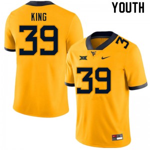 Youth West Virginia University #39 Danny King Gold College Jerseys 821605-540