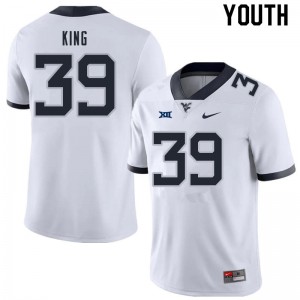 Youth West Virginia #39 Danny King White Stitched Jerseys 244572-402