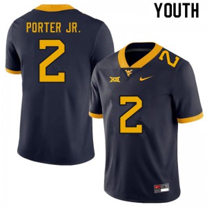 Youth West Virginia Mountaineers #2 Daryl Porter Jr. Navy College Jersey 416440-737