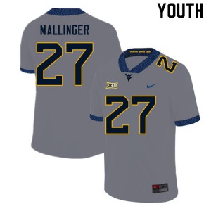 Youth Mountaineers #27 Davis Mallinger Gray NCAA Jerseys 550534-495