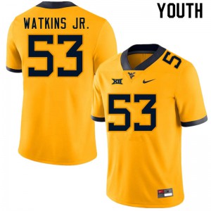 Youth WVU #53 Eddie Watkins Jr. Gold Football Jersey 808171-187