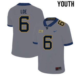 Youth WVU #6 Exree Loe Gray Player Jersey 815597-781