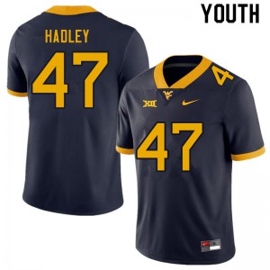 Youth West Virginia Mountaineers #47 J.P. Hadley Navy College Jerseys 230087-415