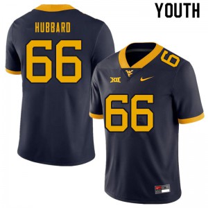 Youth WVU #66 Ja'Quay Hubbard Navy Football Jersey 496966-982