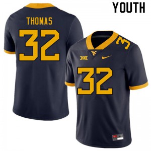 Youth Mountaineers #32 James Thomas Navy Football Jerseys 990037-573