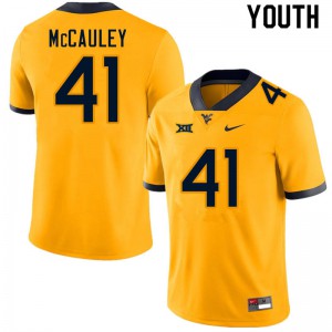 Youth West Virginia #41 Jax McCauley Gold Official Jersey 906544-615