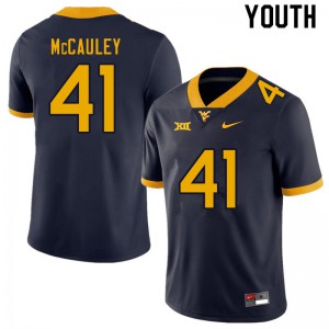 Youth West Virginia #41 Jax McCauley Navy Alumni Jersey 961264-231
