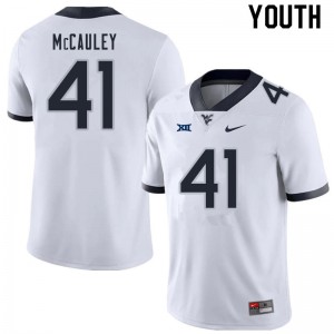 Youth WVU #41 Jax McCauley White High School Jerseys 649752-963