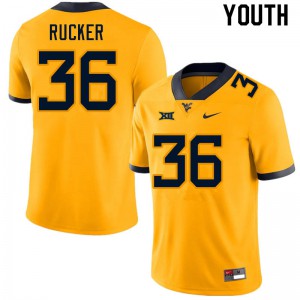 Youth West Virginia #36 Markquan Rucker Gold Player Jerseys 761944-443