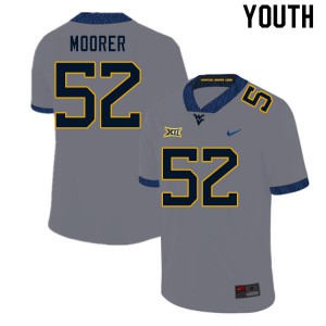 Youth West Virginia Mountaineers #52 Parker Moorer Gray Embroidery Jerseys 538673-125