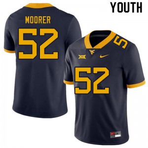 Youth WVU #52 Parker Moorer Navy Stitched Jerseys 935996-814