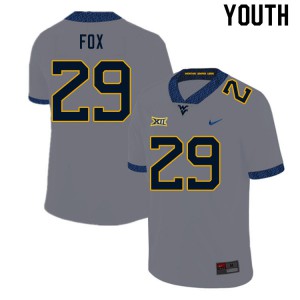 Youth West Virginia Mountaineers #29 Preston Fox Gray College Jersey 603301-344
