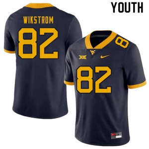 Youth West Virginia Mountaineers #82 Victor Wikstrom Navy Stitched Jerseys 174656-356