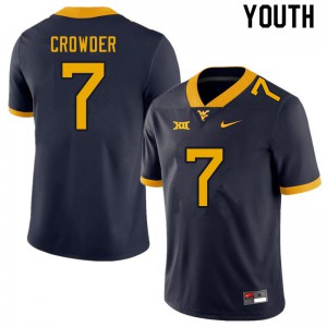 Youth Mountaineers #7 Will Crowder Navy High School Jerseys 901713-489