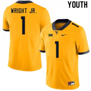 Youth West Virginia #1 Winston Wright Jr. Gold Player Jersey 424961-697