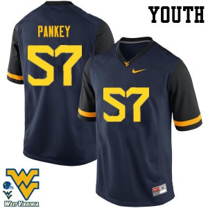 Youth WVU #57 Adam Pankey Navy Official Jerseys 853604-853