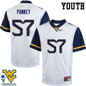 Youth WVU #57 Adam Pankey White College Jersey 652521-303