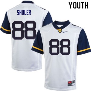 Youth WVU #88 Adam Shuler White Stitched Jersey 397952-664