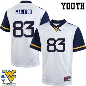Youth West Virginia #83 Alejandro Marenco White Embroidery Jerseys 369360-821