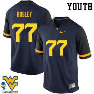 Youth West Virginia University #77 Bruce Bosley Navy College Jerseys 159681-863