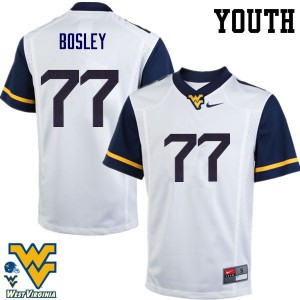 Youth WVU #77 Bruce Bosley White Stitched Jersey 427833-218