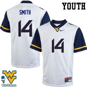 Youth West Virginia Mountaineers #14 Collin Smith White Stitched Jersey 795625-431