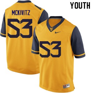 Youth West Virginia #53 Colten McKivitz Gold NCAA Jerseys 685300-204