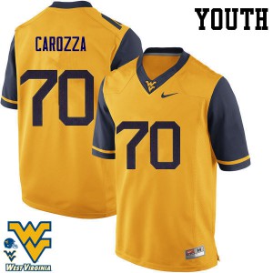 Youth West Virginia #70 D.J. Carozza Gold Stitch Jersey 129706-126