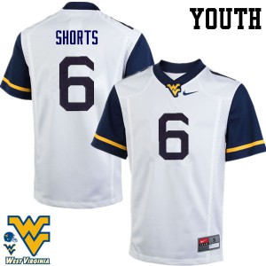 Youth West Virginia Mountaineers #6 Daikiel Shorts White College Jerseys 746861-341