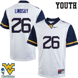 Youth West Virginia #26 Deamonte Lindsay White Official Jerseys 182764-999