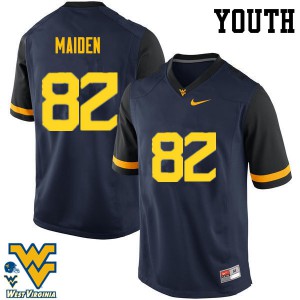 Youth West Virginia Mountaineers #82 Dominique Maiden Navy Football Jerseys 267675-962