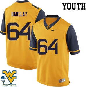 Youth West Virginia University #64 Don Barclay Gold University Jerseys 860993-750