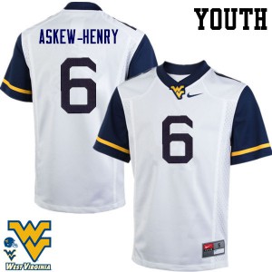 Youth West Virginia Mountaineers #6 Dravon Askew-Henry White Alumni Jersey 824768-517