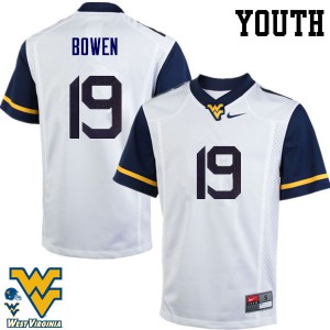 Youth WVU #19 Druw Bowen White University Jerseys 941368-303