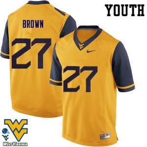 Youth Mountaineers #27 E.J. Brown Gold NCAA Jersey 403588-316