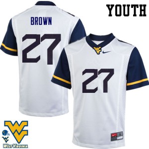 Youth Mountaineers #27 E.J. Brown White College Jerseys 799229-517