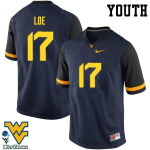 Youth Mountaineers #17 Exree Loe Navy Football Jersey 644353-628