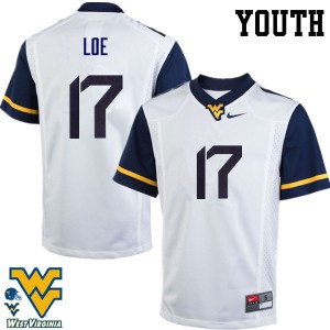Youth West Virginia #17 Exree Loe White Football Jerseys 628815-303