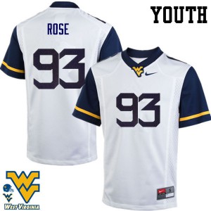 Youth West Virginia #93 Ezekiel Rose White Player Jerseys 373423-106