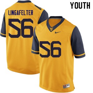 Youth WVU #56 Grant Lingafelter Gold Official Jerseys 241979-881
