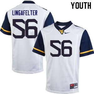 Youth West Virginia University #56 Grant Lingafelter White NCAA Jersey 183415-683
