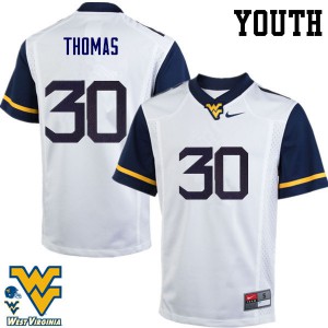 Youth Mountaineers #30 J.T. Thomas White Stitched Jersey 139125-487