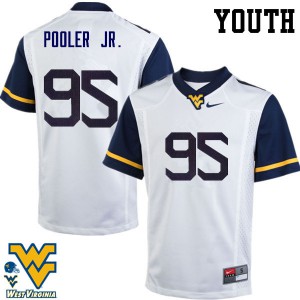 Youth West Virginia University #95 Jeffery Pooler Jr. White Stitched Jersey 749965-629