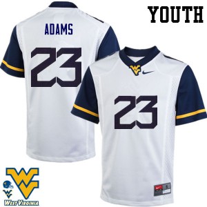 Youth West Virginia University #23 Jordan Adams White High School Jersey 232549-329