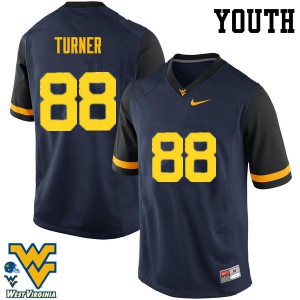 Youth West Virginia #88 Joseph Turner Navy Stitch Jersey 367577-155