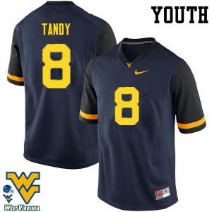 Youth WVU #8 Keith Tandy Navy Player Jersey 377220-597